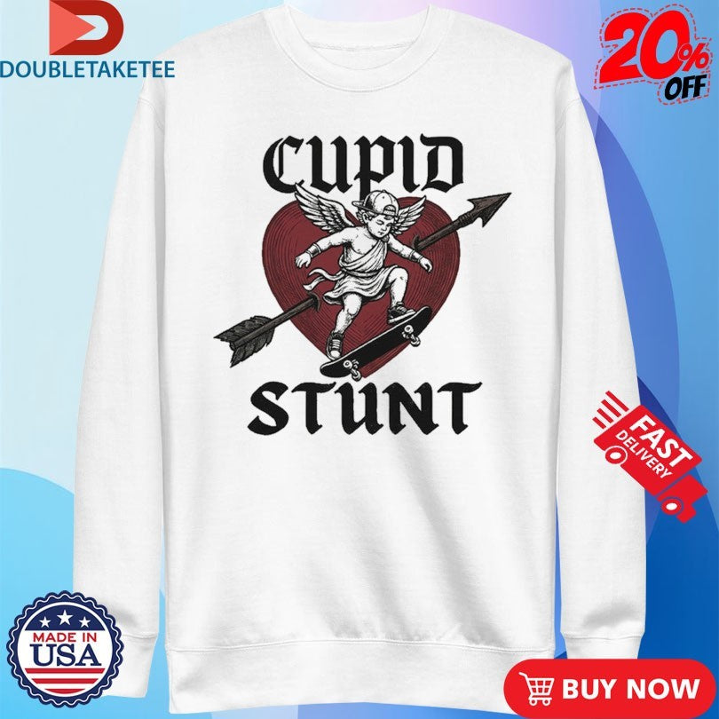 Official Cupid Stunt Cupid Arrow Heart Skateboard Shirts