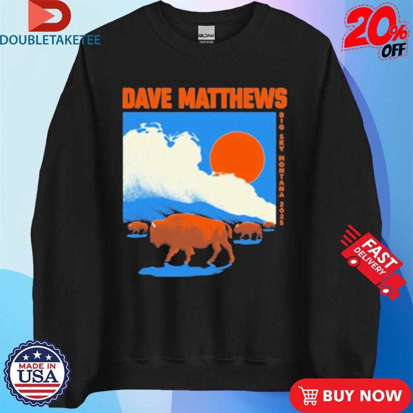 Official Dave Matthews Band Big Sky Motana Event 2025 Bison Shirts