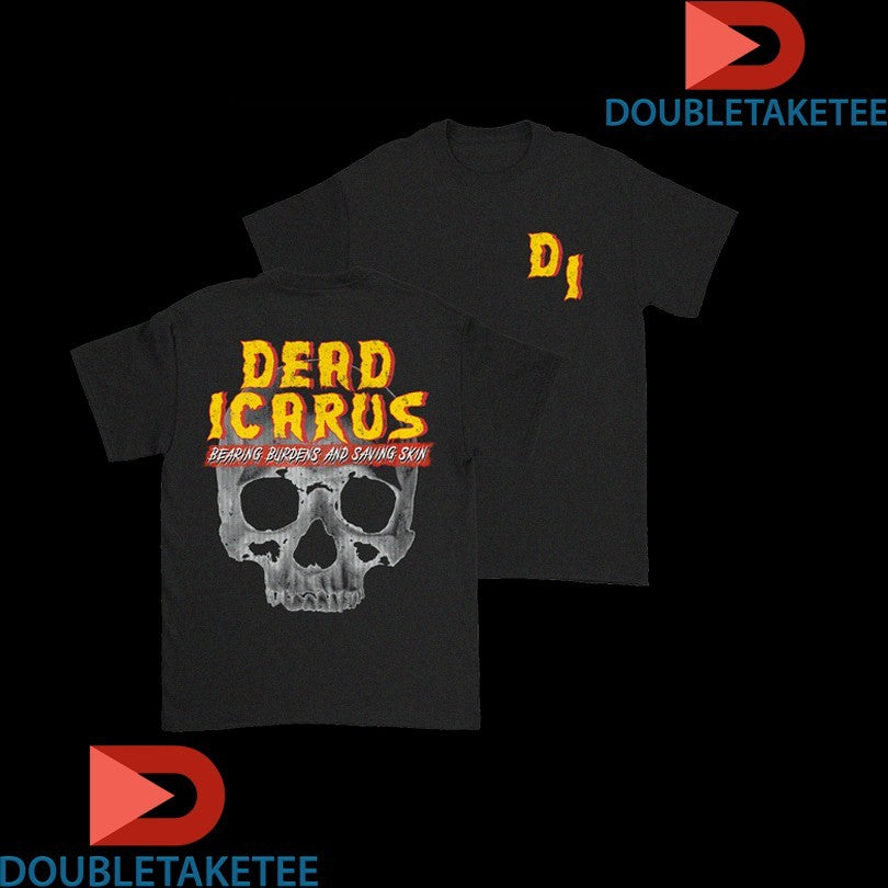 Official Dead Icarus Bearing Burdens And Saving Skin Skull Logo Shirts