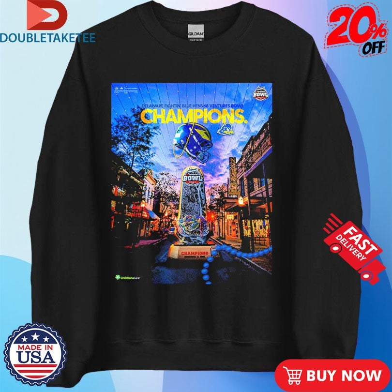 Official Delaware Fightin’ Blue Hens Football Are 68 Ventures Bowl 2025 Champions Shirts