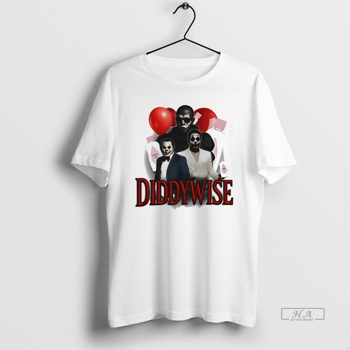 Official Diddywise Diddy Baby Oil Horror Clown Mask T-Shirts, Hoodie, Sweatshirt | DripVista.com