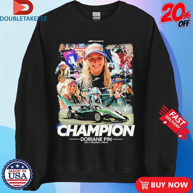 Official Doriane Pin The Champion F1 Academy Champion 2025 Mercedes Prema Shirts