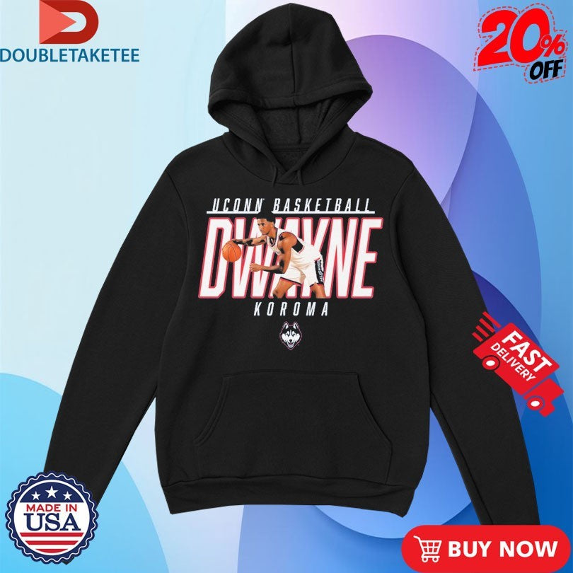 Official Dwayne Koroma Player Posture Uconn Huskies Basketball Shirts