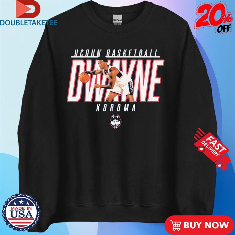 Official Dwayne Koroma Player Posture Uconn Huskies Basketball Shirts