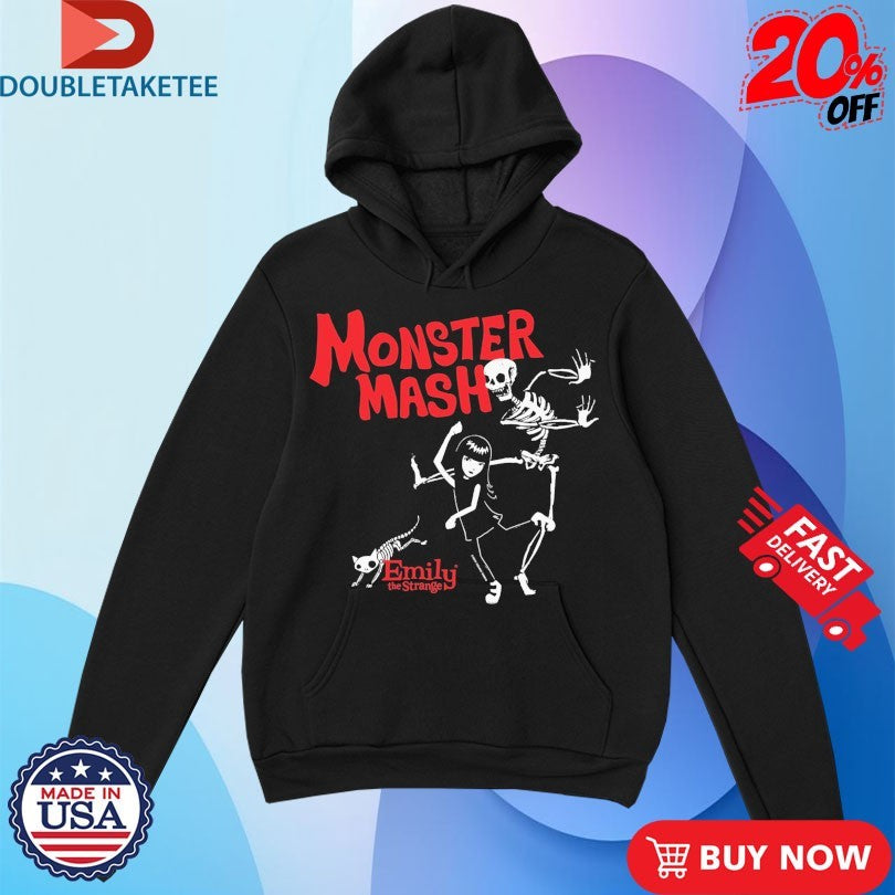 Official Emily The Strange Monster Mash Skeleton Cat Shirts