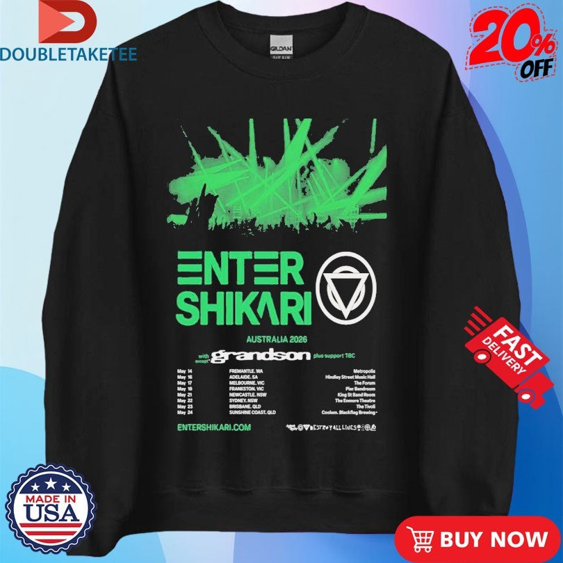 Official Enter Shikari Tour 2026 Australian Shirts