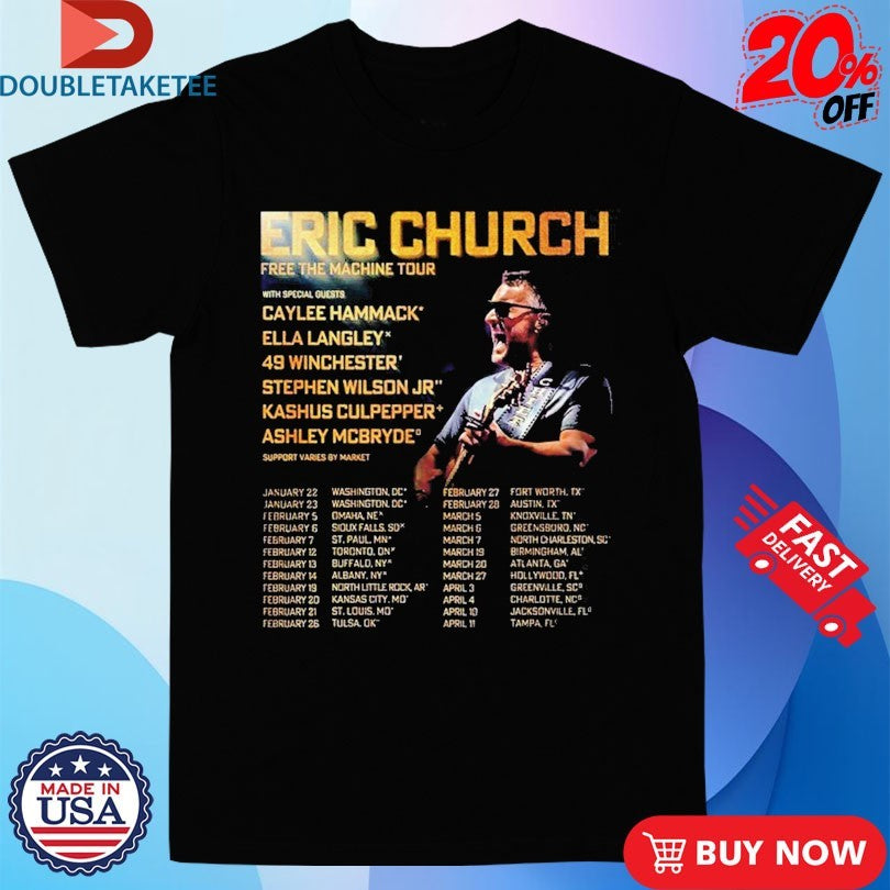 Official Eric Church Free The Machine Tour 2026 North America Shirts