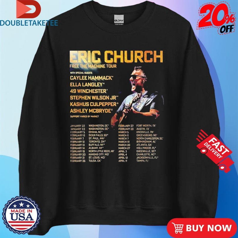 Official Eric Church Free The Machine Tour 2026 North America Shirts