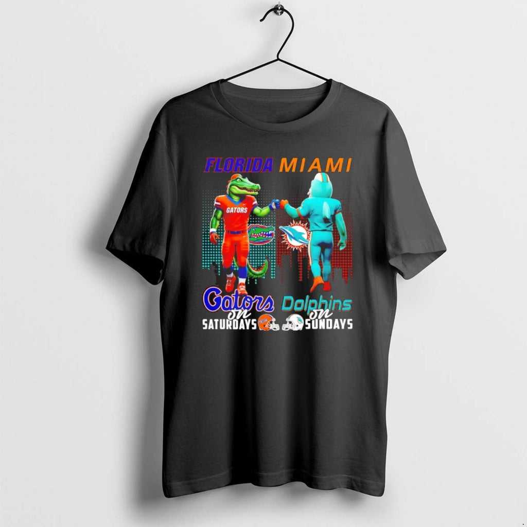 Official Florida Gators On Saturdays Miami Dolphins On Sundays Mascot Chriast T-Shirts, Hoodie, Sweatshirt | DripVista.com