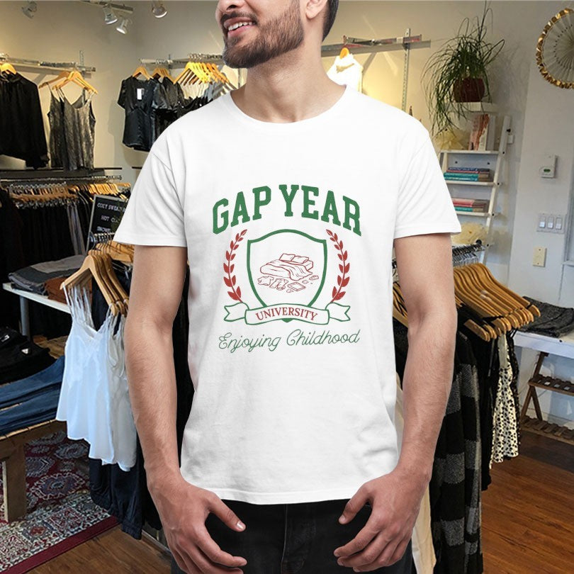 Official Gap Year Enjoying Childhood University Shirts
