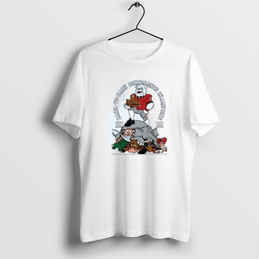 Official Georgia Bulldogs 2025 Back To Back Conference Champions Mascot T-Shirts, Hoodie, Sweatshirt | DripVista.com