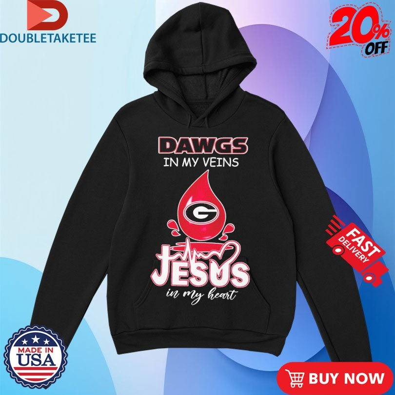 Official Georgia Bulldogs Dawgs In My Veins Jesus In My Heart Shirts