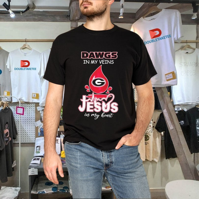 Official Georgia Bulldogs Dawgs In My Veins Jesus In My Heart Shirts