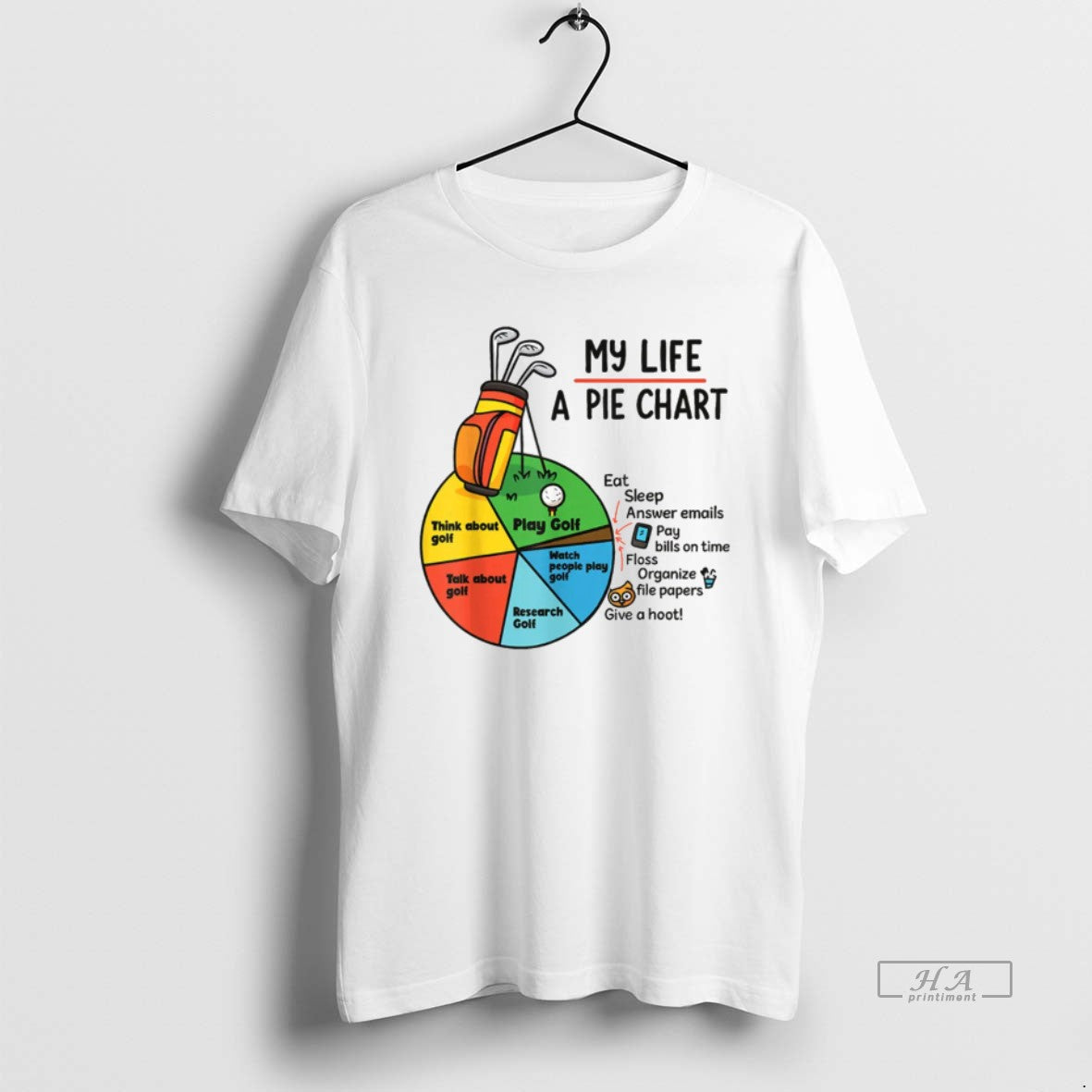 Official Golf My Life Pie Chart Think About Golf Research Golf T-Shirts, Hoodie, Sweatshirt | DripVista.com