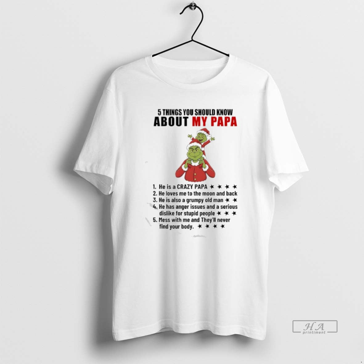 Official Grinch He Is A Crazy Papa He Loves Me To The Moon And Back T-Shirts, Hoodie, Sweatshirt | DripVista.com