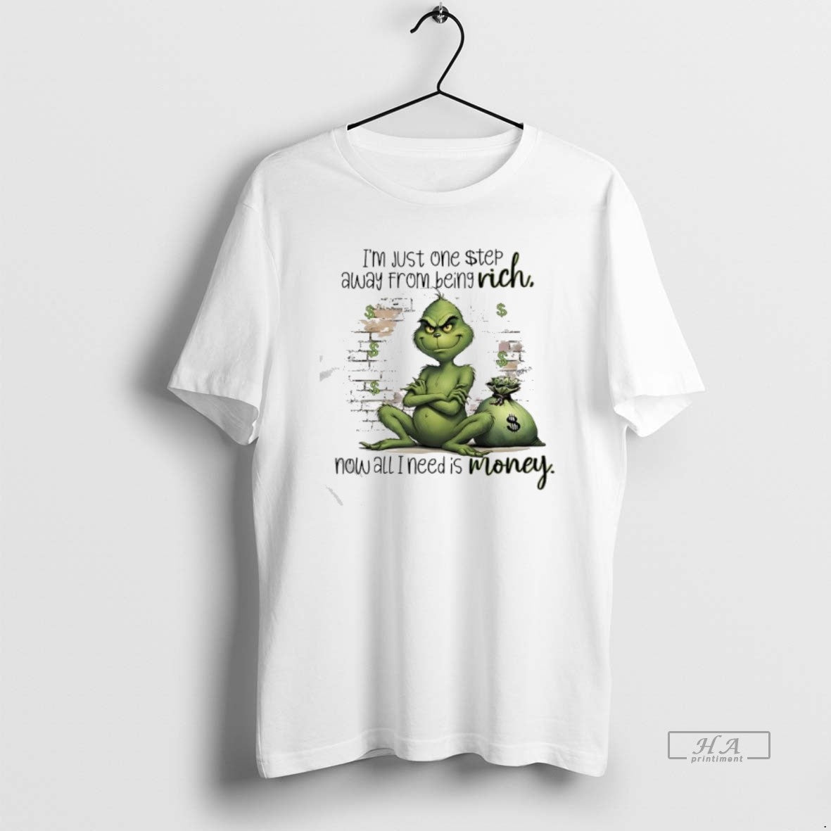 Official Grinch Just One Step Away From Being Rich Rich Now All I Need Is T-Shirts, Hoodie, Sweatshirt | DripVista.com