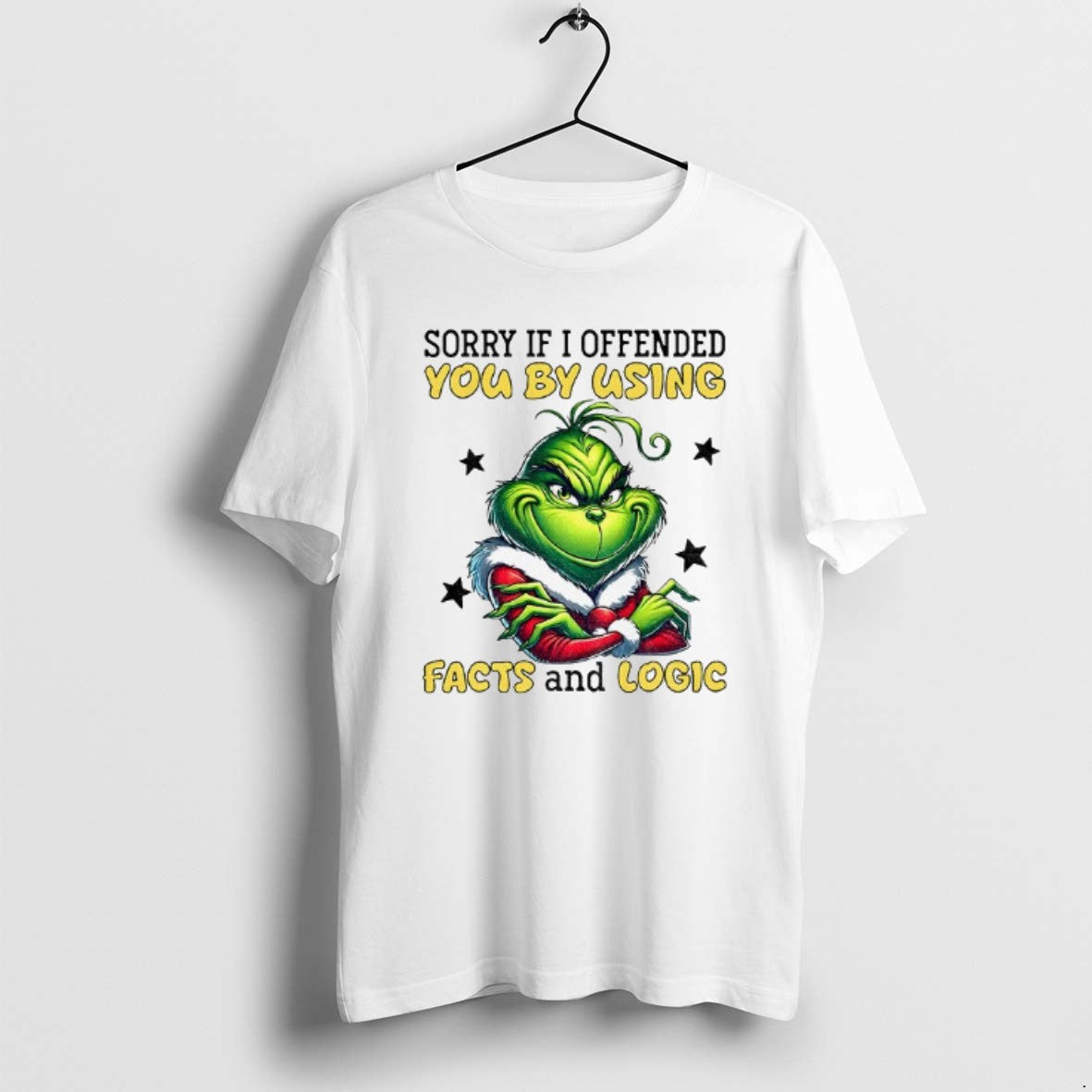 Official Grinch Sorry If I Offended You By Using Facts And Logic Merry Christmas T-Shirts, Hoodie, Sweatshirt | DripVista.com