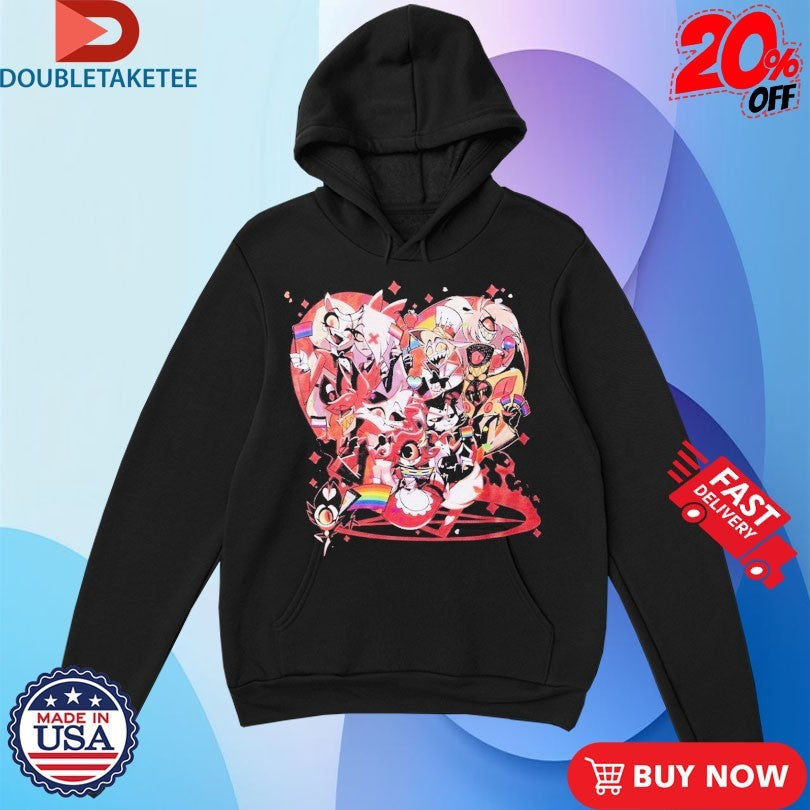 Official Hazbin Hotel Pride Month Heart Flag Group Shirts