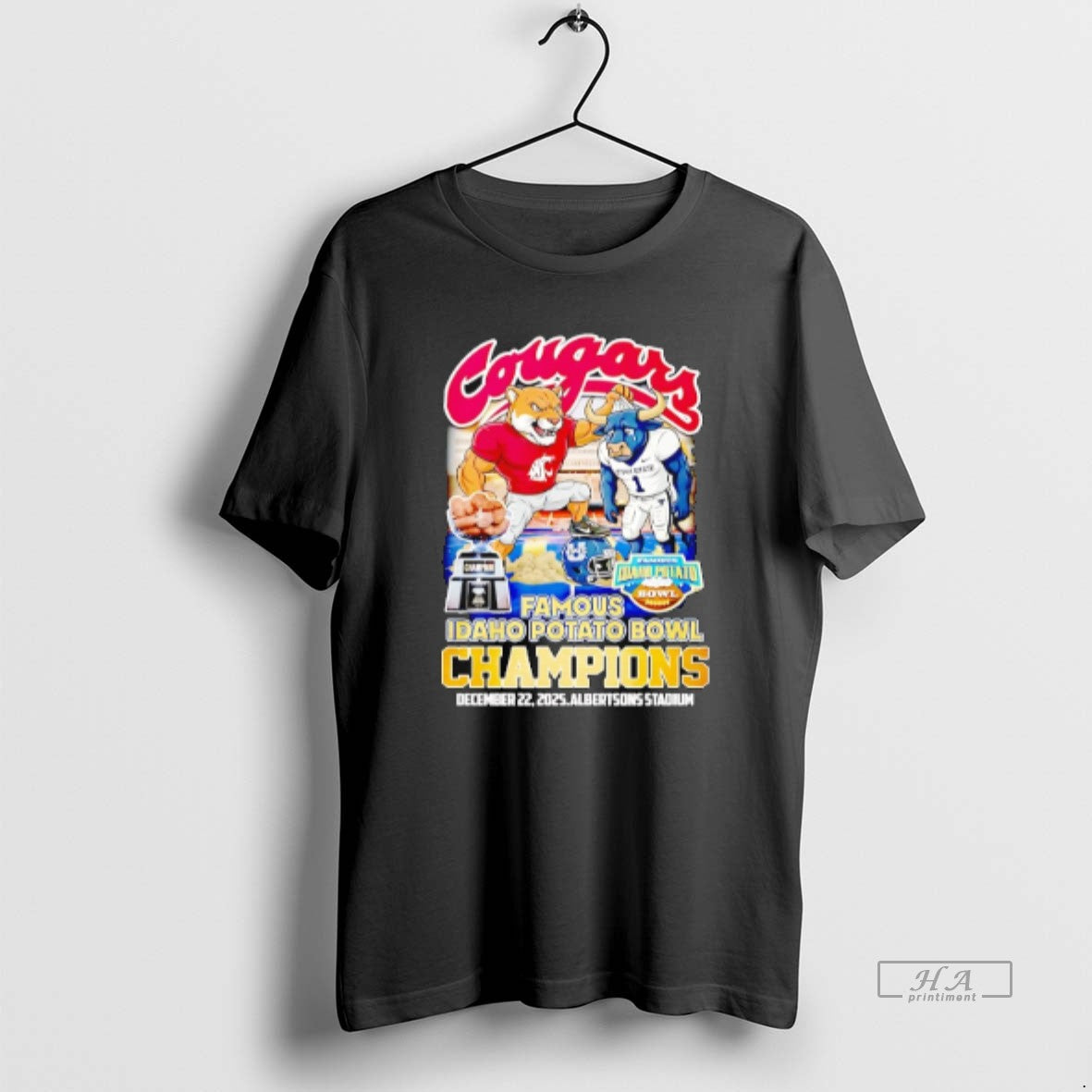 Official Houston Cougars 2025 Famous Idaho Potato Bowl Champions Mascot T-Shirts, Hoodie, Sweatshirt | DripVista.com