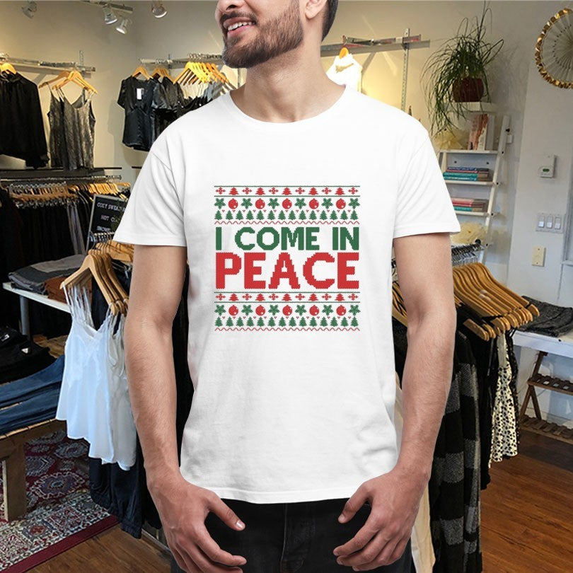 Official I Come In Peace Ugly Christmas Shirts