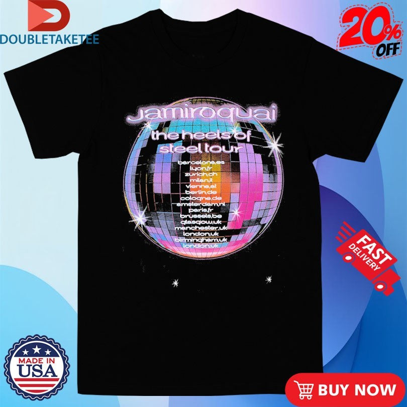 Official Jamiroquai Heels Of Steel Tour 2025 Disco Ball Shirts