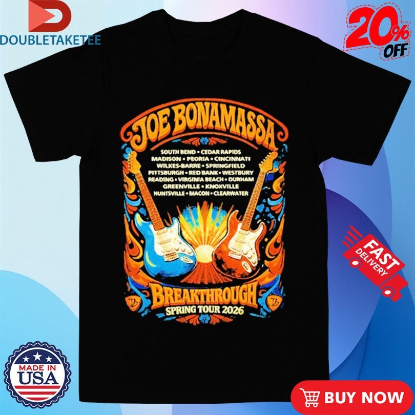 Official Joe Bonamassa 2026 U.S. Spring Tour Guitars Shirts