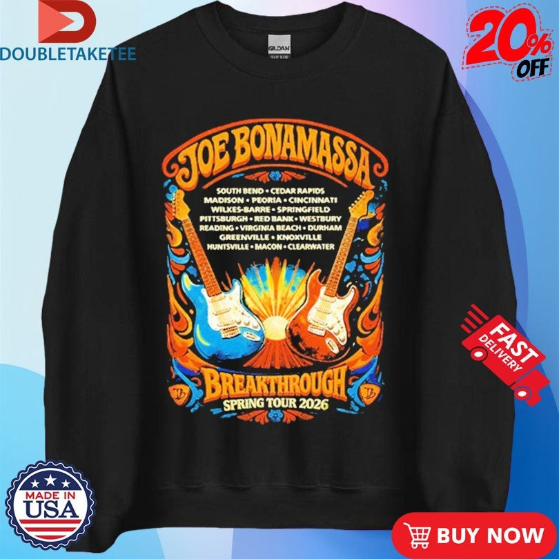 Official Joe Bonamassa 2026 U.S. Spring Tour Guitars Shirts