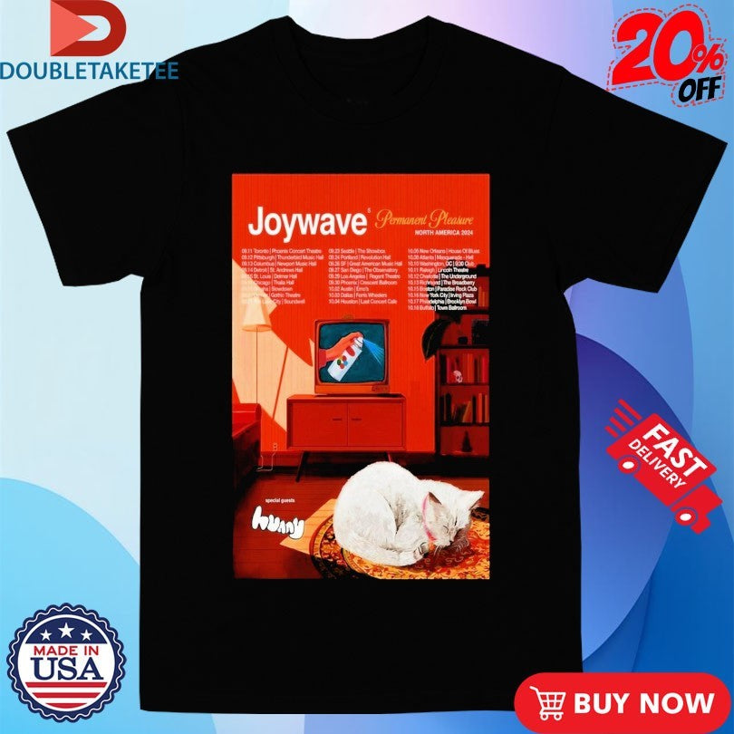 Official Joywave Permanent Pleasure North America 2024 Tour Dates Cat Shirts
