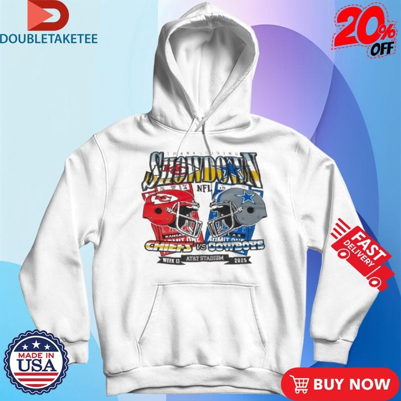 Official Kansas City Chiefs Vs Dallas Cowboys Thanksgiving Showdown Helmet 2025 Shirts