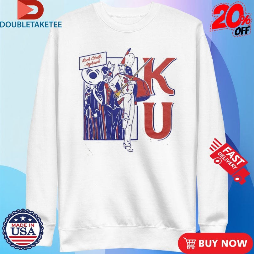Official Kansas Jayhawks Rock Chalk KU Marching Shirts