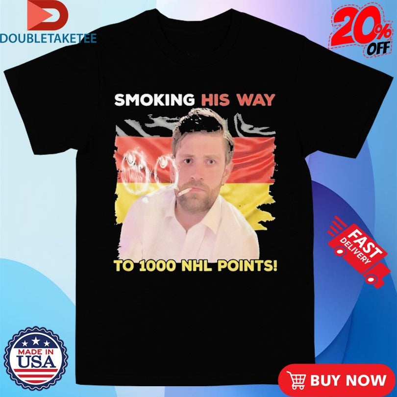 Official Leon Draisaitl Smoking His Way To 1000 NHL Points Edmonton Oilers Shirts