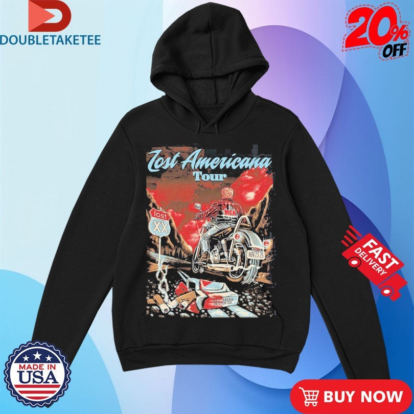 Official Machine Gun Kelly MGK Lost Americana Tour 2025 For Denver Colorado At Ball Arena On November 23 Motor Shirts