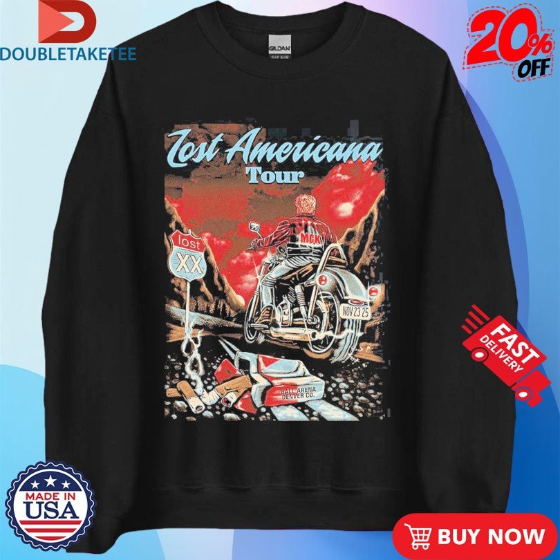 Official Machine Gun Kelly MGK Lost Americana Tour 2025 For Denver Colorado At Ball Arena On November 23 Motor Shirts