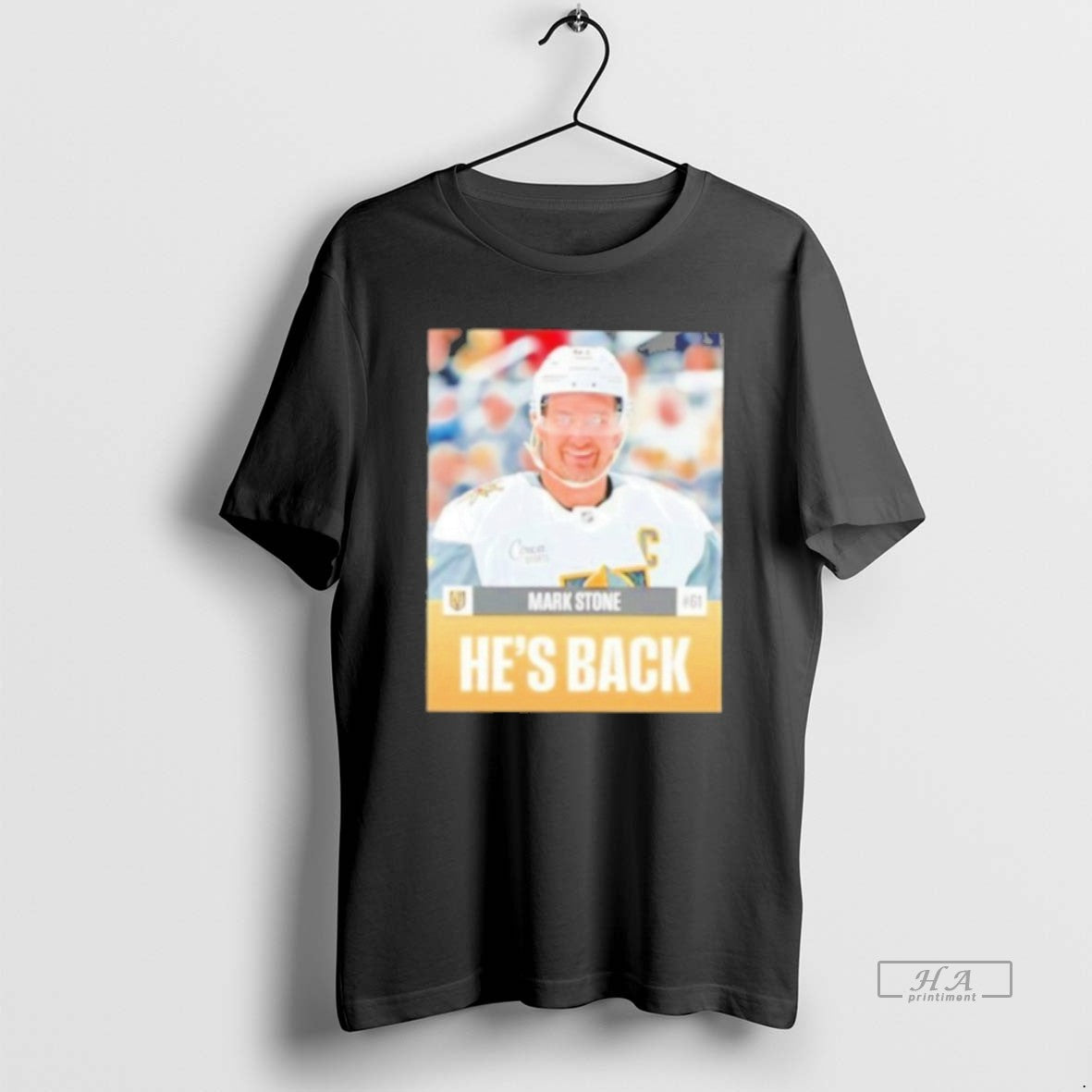 Official Mark Stone Hes Back Vegas Golden Knights Stylish T-Shirts, Hoodie, Sweatshirt | DripVista.com