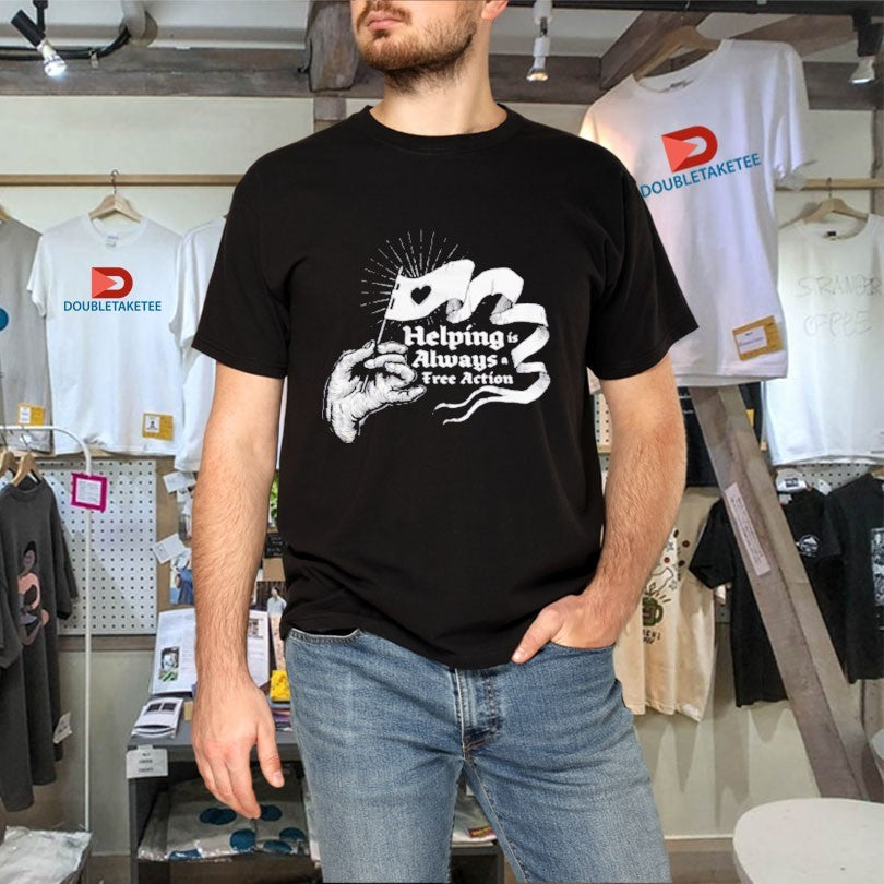 Official McElroy Helping Is Always A Free Action Hand Flag Shirts