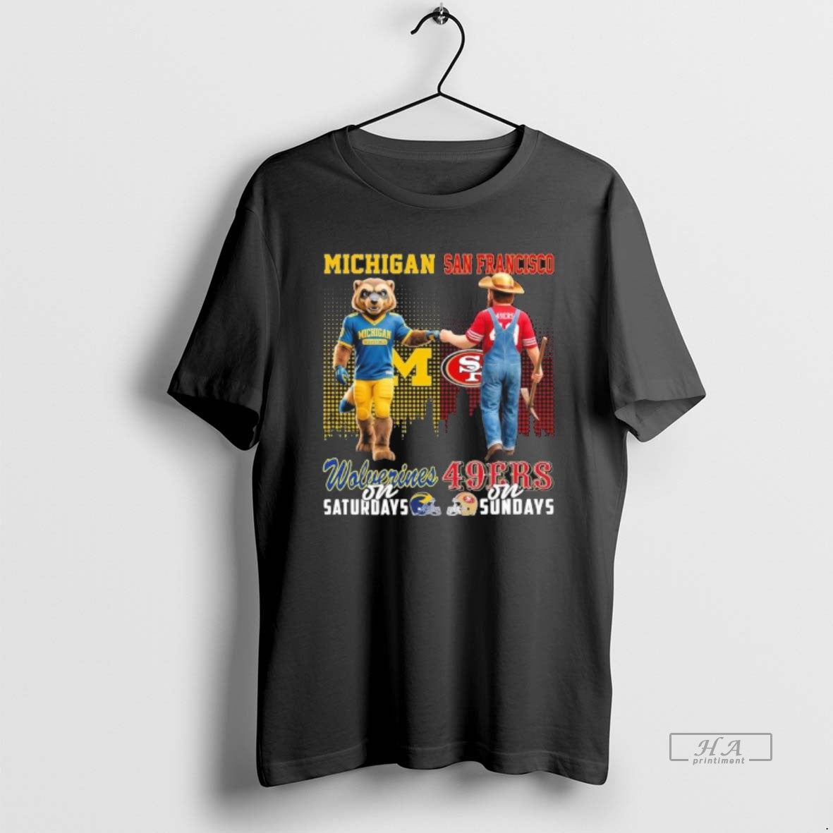 Official Michigan Vs 49ers Mascot On Saturdays And On Sundays T-Shirts, Hoodie, Sweatshirt | DripVista.com