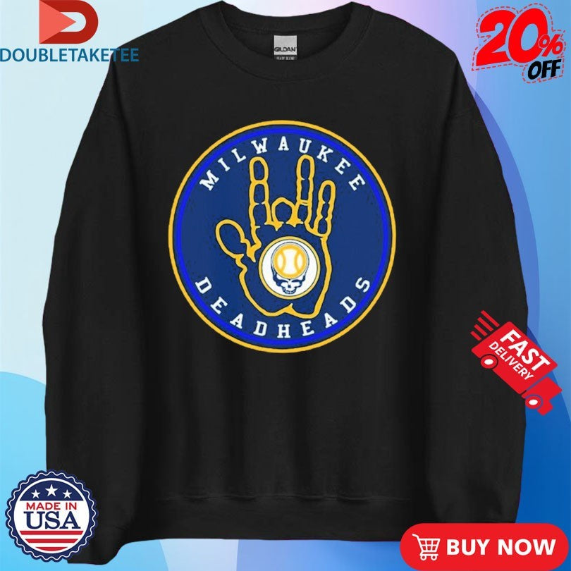 Official Milwaukee Brewers Deadheads Grateful Dead MLB Handprint Shirts