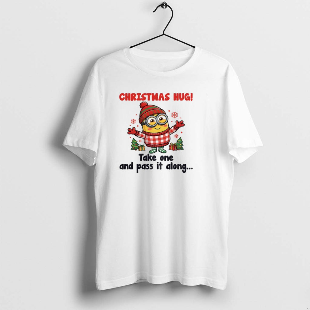 Official Minion Santa Christmas Hug Take One And Pass It Along Christmas T-Shirts, Hoodie, Sweatshirt | DripVista.com