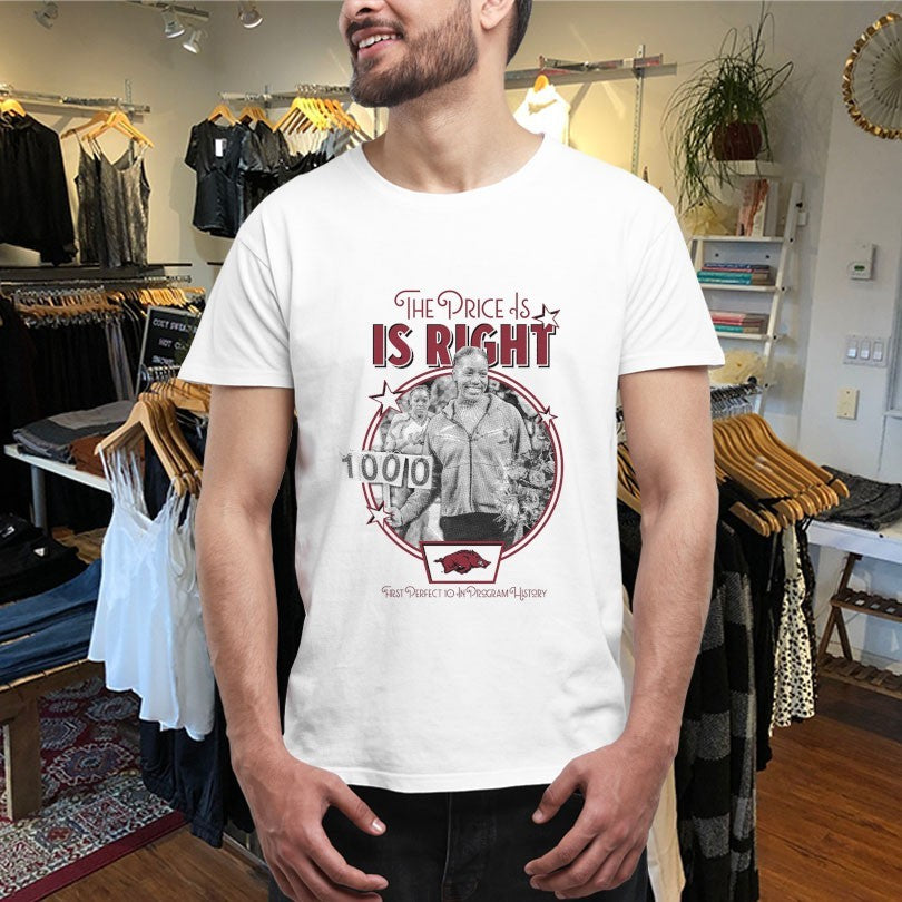 Official Morgan Price The Price Is Right First Perfect 10 In Program History Arkansas Razorbacks Shirts