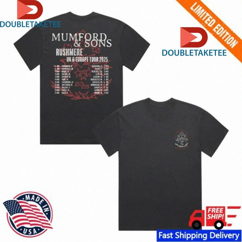 Official Mumford And Sons Uk &amp; Eu Tour 2025 Stamp Shirts