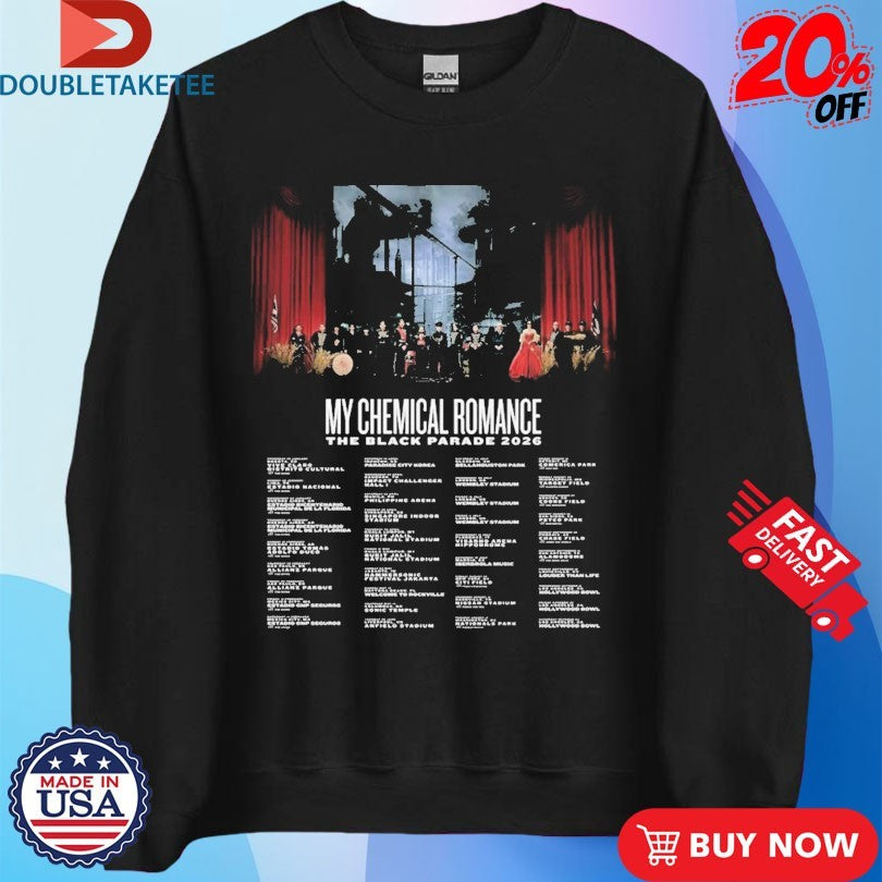 Official My Chemical Romance The Black Parade 2026 Tour Dates UK And Europe Shirts