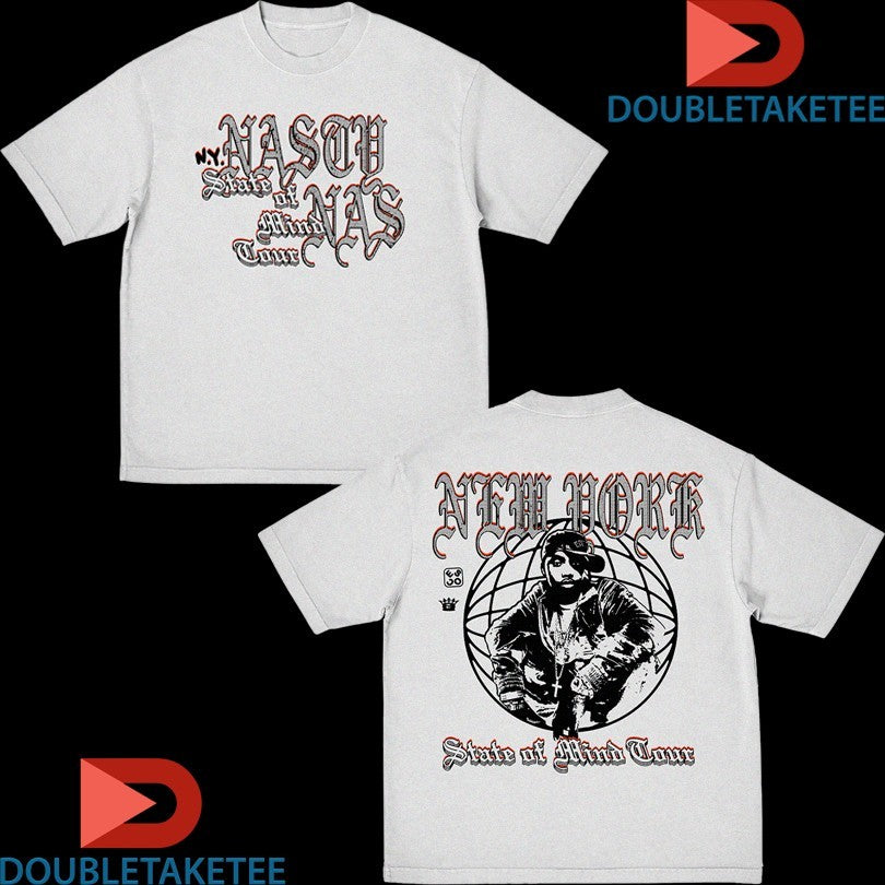 Official Nas Jones New York State Of Mind Tour 2023 Globe Shirts