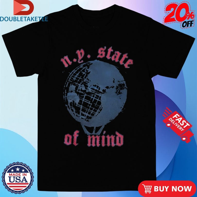 Official Nasir Jones Objects Are By X Nas NY State Of Mind Globe Shirts