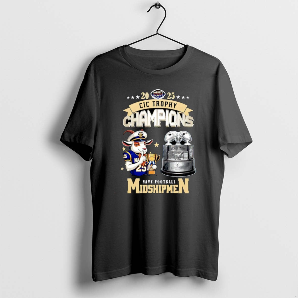 Official Navy Midshipmen Football 2025 Cic Trophy Champions Mascot Christmas T-Shirts, Hoodie, Sweatshirt | DripVista.com