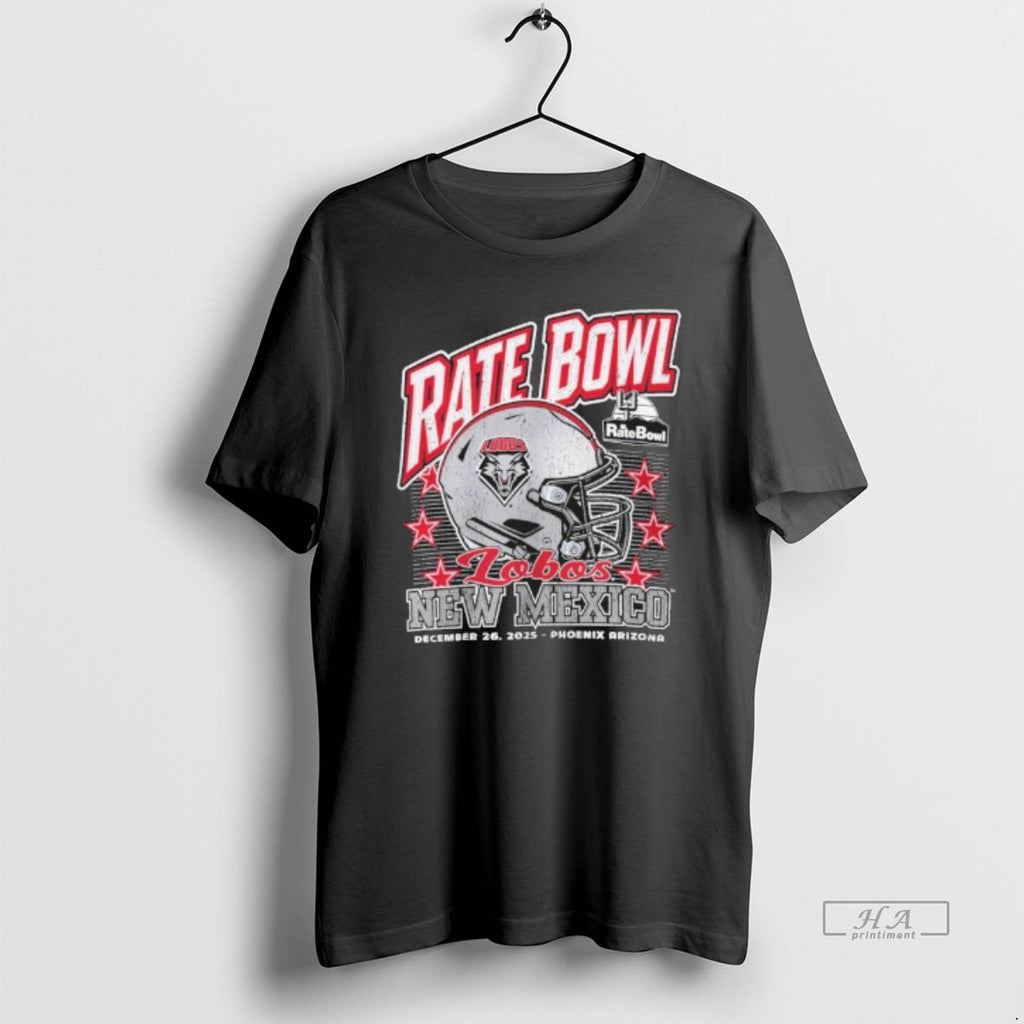 Official New Mexico Lobos 2025 Rate Bowl Vintage Helmet Beveled T-Shirts, Hoodie, Sweatshirt | DripVista.com