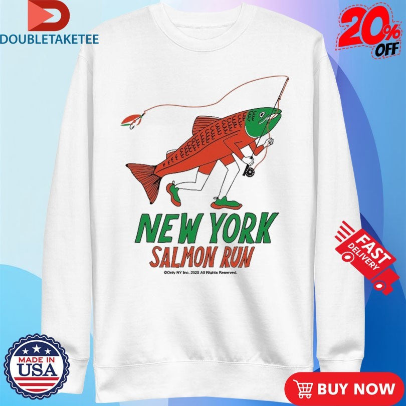 Official New York Salmon Run Only NY Fishing Shirts