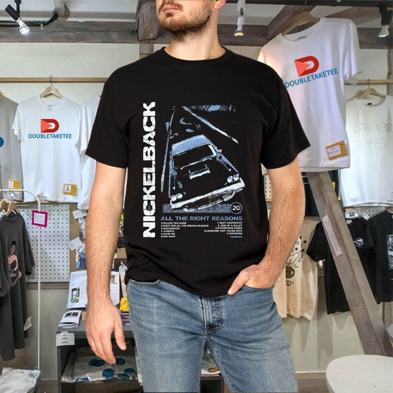 Official Nickelback All The Right Reasons ATRR 20th Anniversary Stripes Car Shirts