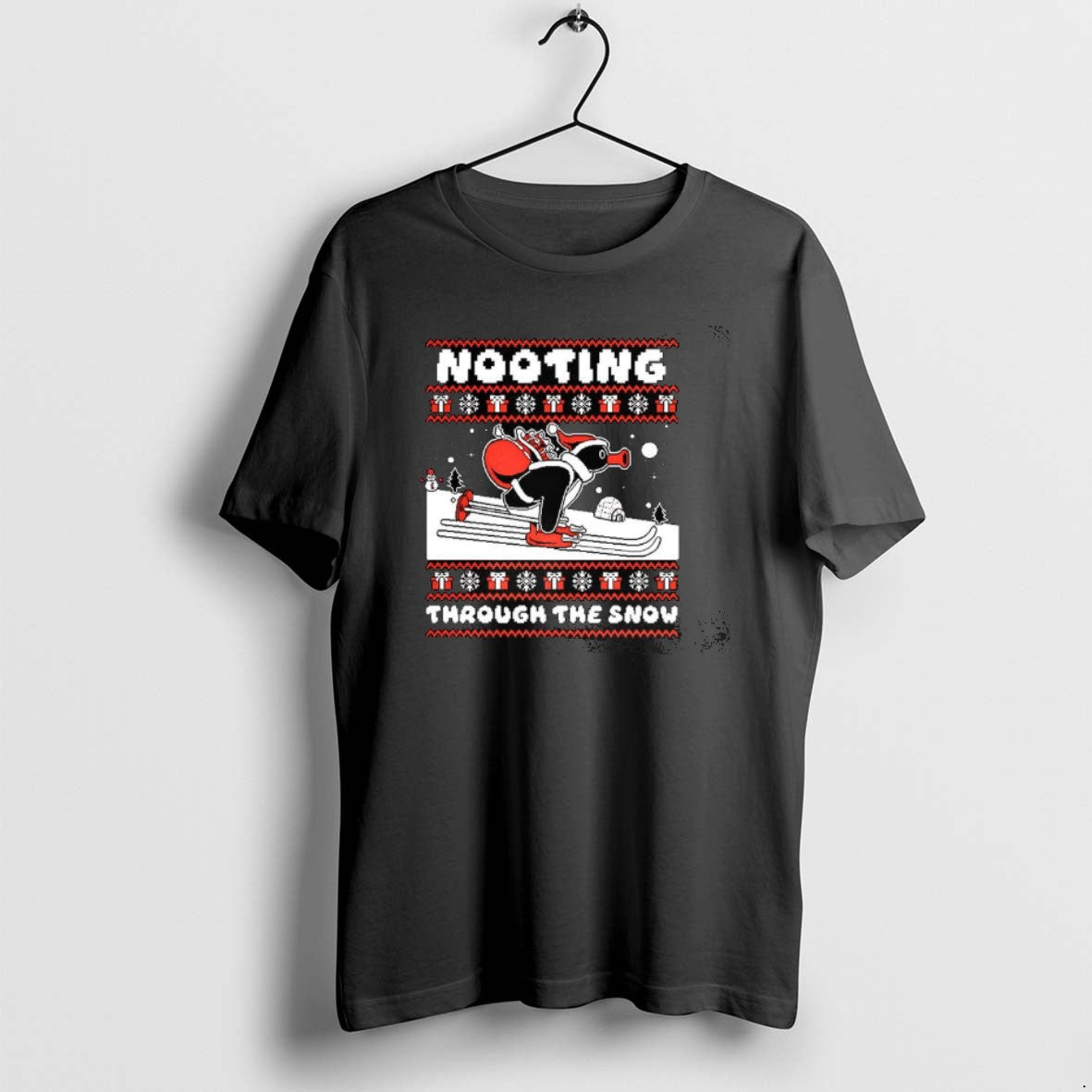 Official Nooting Through The Snow Pingu Skiing Ugly Christmas T-Shirts, Hoodie, Sweatshirt | DripVista.com