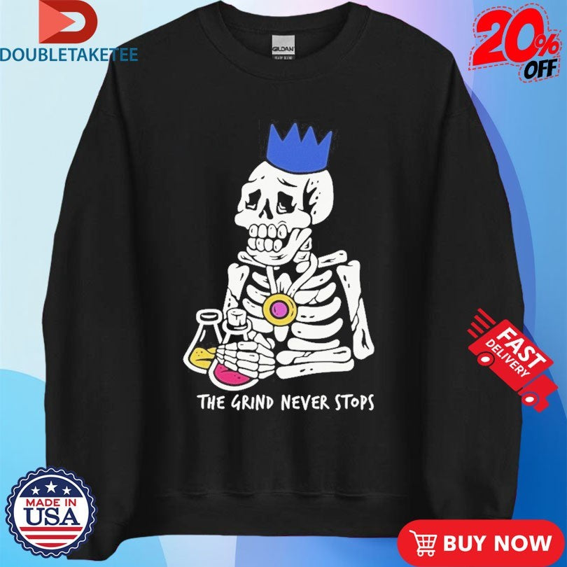 Official OSRS The Grind Never Stops Skeleton Shirts