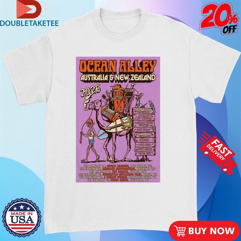 Official Ocean Alley Poster 2026 Australia &amp; New Zealand Shirts
